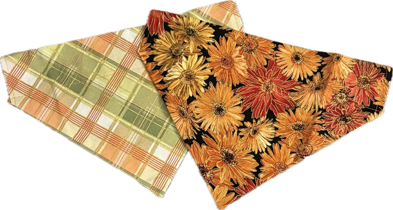 Over the collar pet Bandana - Fall Flowers